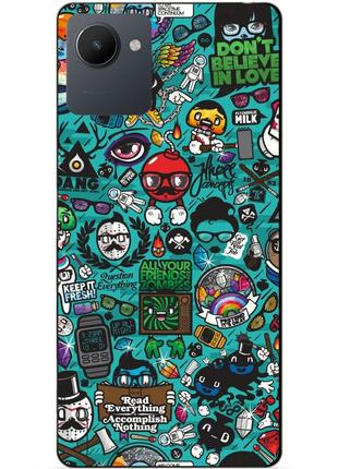 Силіконовий чохол бампер для realme c30s з малюнком стикери