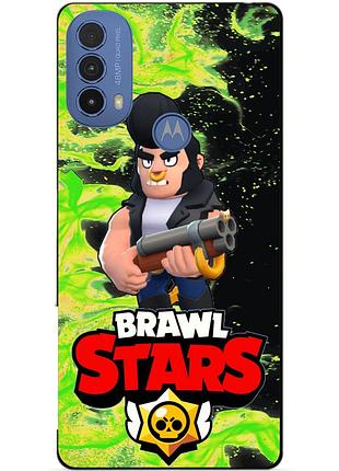Силиконовый чехол бампер для motorola moto e20 с героем бравл булл