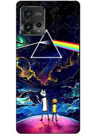 Силиконовый чехол бампер для motorola moto g72 с рисунком рик и морти rick and morty