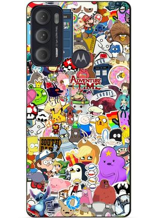 Силіконовий чохол бампер для motorola moto g60 з малюнком стикери гравіті фолз футурама маріо