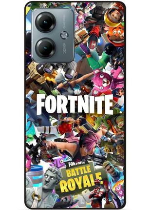 Силиконовый чехол бампер для motorola moto g14 с картинкой fortnite фортнайт