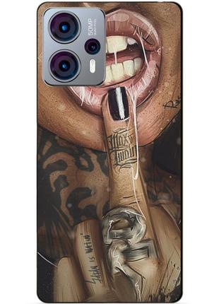 Силиконовый чехол бампер для motorola moto g13 с рисунком swag