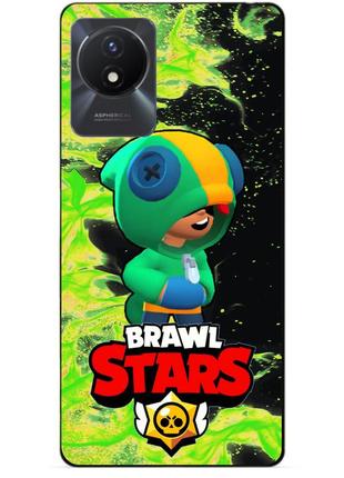 Силиконовый чехол бампер для vivo y02 с героем бравл леон бравл