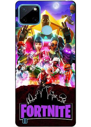 Силиконовый чехол бампер для realme c21y/c25y с рисунком фортнайт