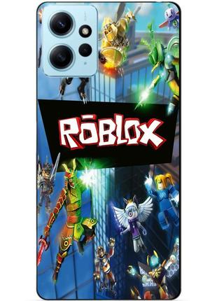 Силиконовый бампер чехол для xiaomi redmi note 12 с картинкой roblox роблокс