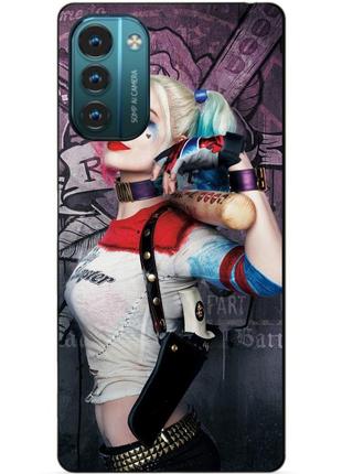 Силиконовый чехол бампер для nokia g11 с рисунком  харли квинн