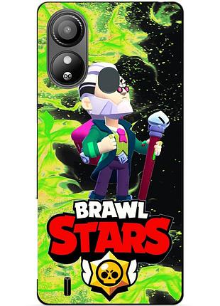 Силиконовый чехол бампер для zte blade l220 с героем бравл байрон