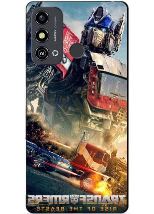 Силиконовый чехол бампер для zte blade a53 с рисунком оптимус прайм трансформеры