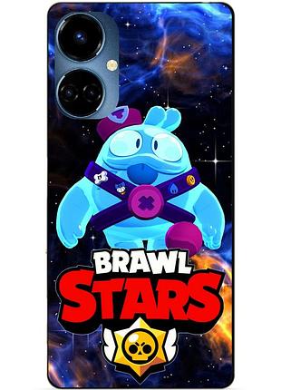 Силиконовый бампер чехол для tecno camon 19/19 pro герой космический бравл скуик