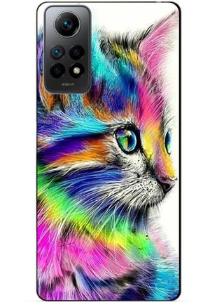 Силиконовый бампер чехол для xiaomi redmi note 12 pro с рисунком акварельный котик