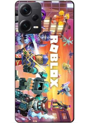 Силиконовый бампер чехол для xiaomi redmi note 12 pro plus с картинкой роблокс roblox