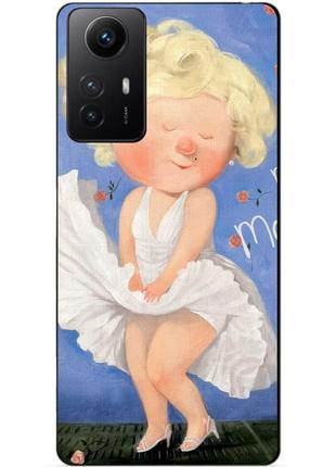 Силиконовый бампер чехол для xiaomi redmi note 12s с рисунком мерлин монро