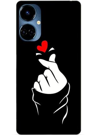 Силиконовый бампер чехол для tecno camon 19/19 pro с рисунком знак любви