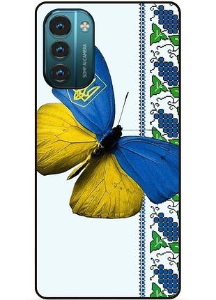 Силиконовый чехол бампер для nokia g11 с рисунком бабочка украина мотылек