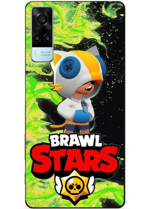 Силіконовий бампер чохол для vivo y31 / y53s з героєм бравл леон кіт