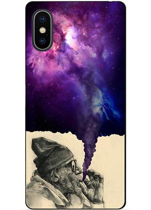 Силиконовый чехол бампер для iphone x 10 с рисунком  дед космос галактика