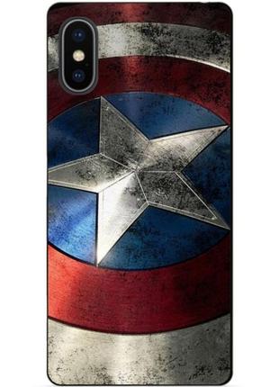 Силіконовий чохол бампер для iphone xs з малюнком капітан америка супергерой marvel