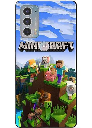Силіконовий чохол бампер для motorola edge 20 з малюнком minecraft майнкрафт