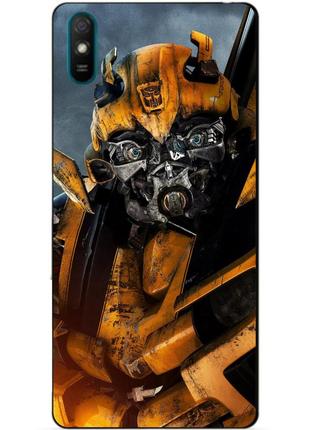 Силиконовый бампер чехол для xiaomi redmi 9a с рисунком бамблби bumblebee transformers трансформеры