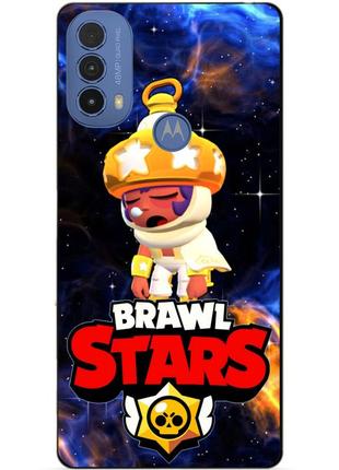 Силиконовый чехол бампер для motorola moto e20 с героем космический бравл сонный сэнди