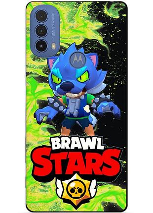 Силиконовый чехол бампер для motorola moto e40 с героем бравл леон оборотень