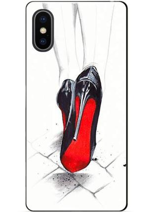Силиконовый чехол бампер для iphone xs с рисунком туфли