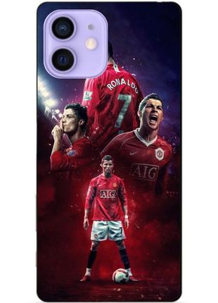 Силиконовый чехол бампер для iphone 12 с рисунком ronaldo mu роналдо