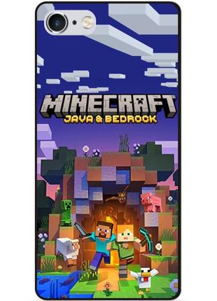 Силиконовый чехол бампер для iphone 6 с картинкой майнкрафт minecraft