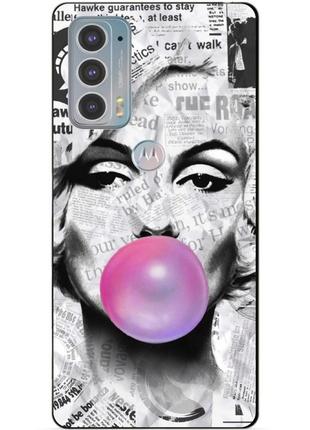 Силіконовий чохол бампер для motorola edge 20 з малюнком мерілін монро marilyn monroe1 фото