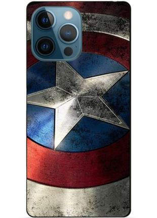 Силіконовий чохол бампер для iphone 13 pro з малюнком капітан америка супергерой marvel