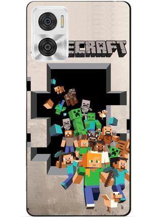 Силіконовий чохол бампер для motorola moto e22i з картинкою minecraft майнкрафт
