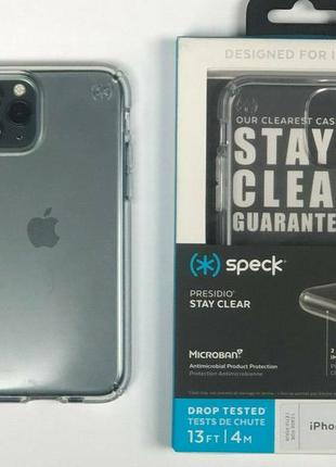 Чохол прозорий протиударний з антимікробним покриттям speck presidio stay clear б.у. для iphone 11 pro (5.8") crystal6 фото