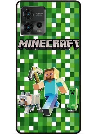 Силіконовий чохол бампер для motorola moto g72 стів minecraft кріпер майнкрафт