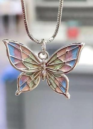 Ожерелье с подвеской красочная бабочка