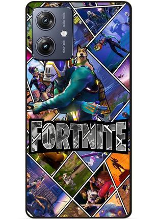 Силиконовый чехол бампер для motorola moto g54 с картинкой фортнайт fortnite