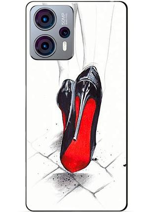 Силиконовый чехол бампер для motorola moto g23 с рисунком туфли