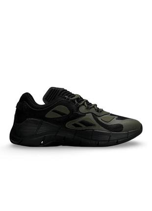 Мужские кроссовки reebok zig kinetica army green black, мужские текстильные кеды рибок хаки, мужская обувь6 фото