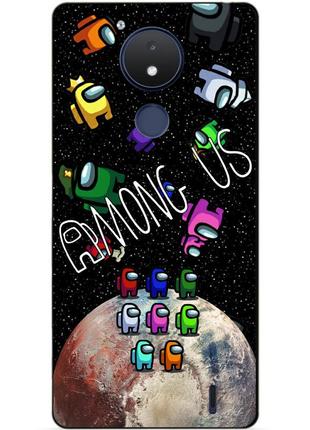 Силиконовый чехол бампер для nokia c21 с рисунком амонг ас among us