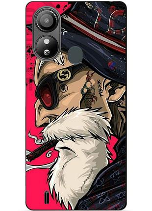 Силиконовый чехол бампер для zte blade l220 с рисунком дед хипстер