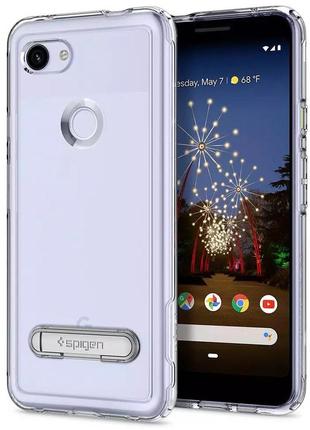 Чехол прозрачный противоударный с подставкой spigen slim armor f22cs26217 для google pixel 3a xl (6")