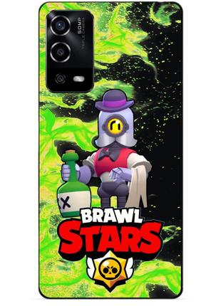 Силиконовый чехол бампер для oppo a55 с героем бравл барли