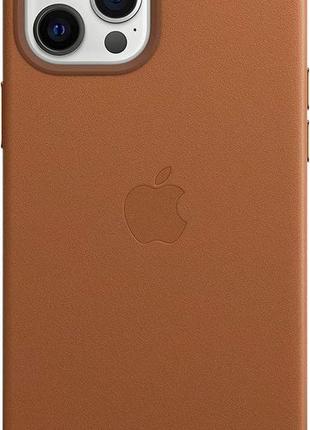 Оригинальный кожаный чехол apple leather case magsafe mhkl3zm/a для iphone 12 pro max (6.7") saddle brown