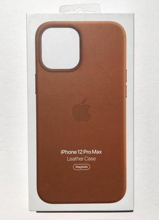 Оригинальный кожаный чехол apple leather case magsafe mhkl3zm/a для iphone 12 pro max (6.7") saddle brown9 фото