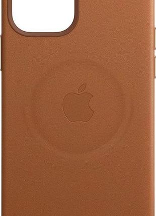 Оригинальный кожаный чехол apple leather case magsafe mhkl3zm/a для iphone 12 pro max (6.7") saddle brown2 фото