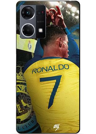 Силиконовый чехол бампер для oppo reno 7 с рисунком ronaldo аль наср роналдо