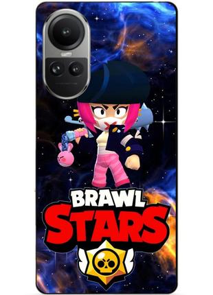 Силиконовый чехол бампер для oppo reno 10 с героем космический бравл биби