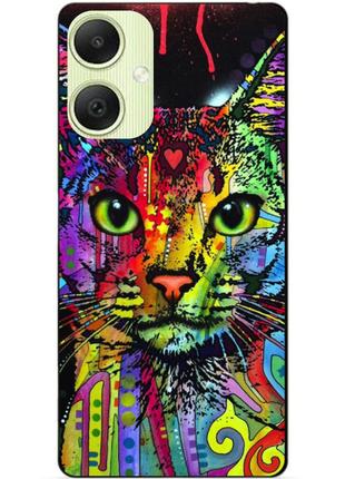 Силіконовий чохол бампер для samsung a05 з малюнком неоновий кіт