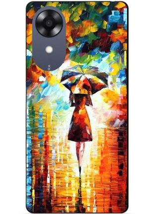 Силиконовый чехол бампер для oppo a17k с рисунком прогулка