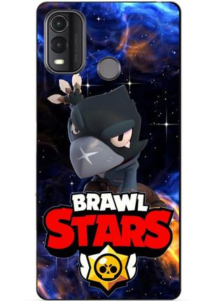 Силиконовый чехол бампер для nokia g11 plus с героем космический бравл ворон