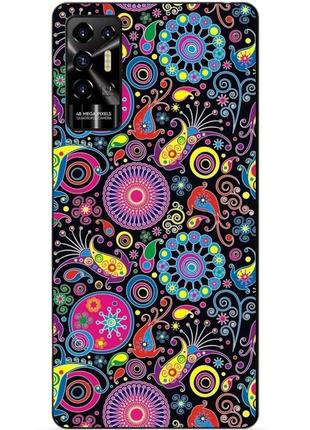 Силиконовый чехол бампер для tecno pova 2 с рисунком восточные узоры